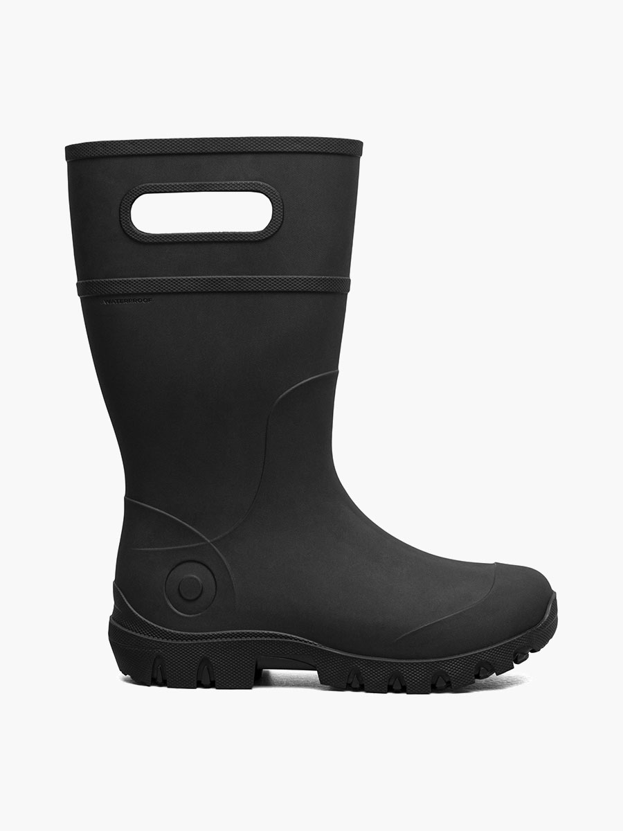 essential rain hoge kinderregenlaarzen zwart