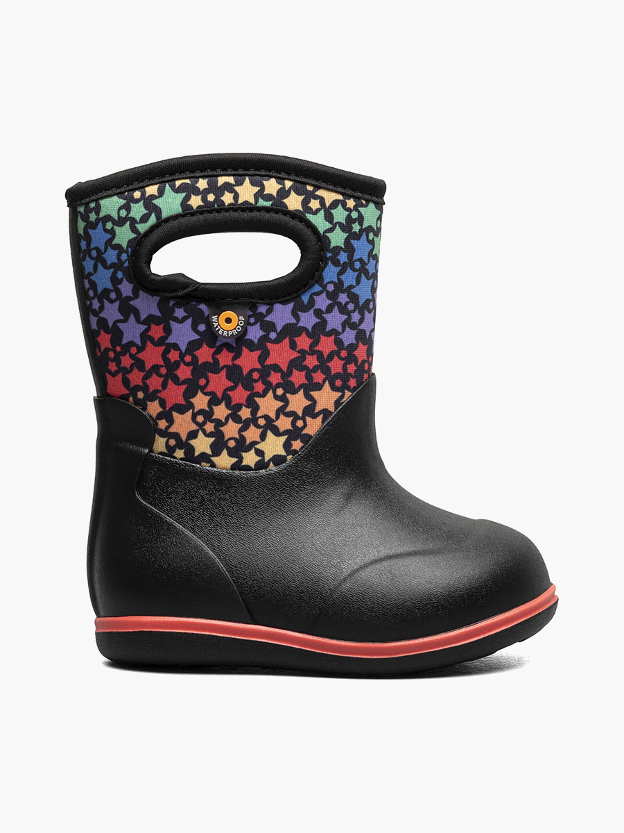 baby classic regenboog sterren waterdichte babylaarsjes zwart multi