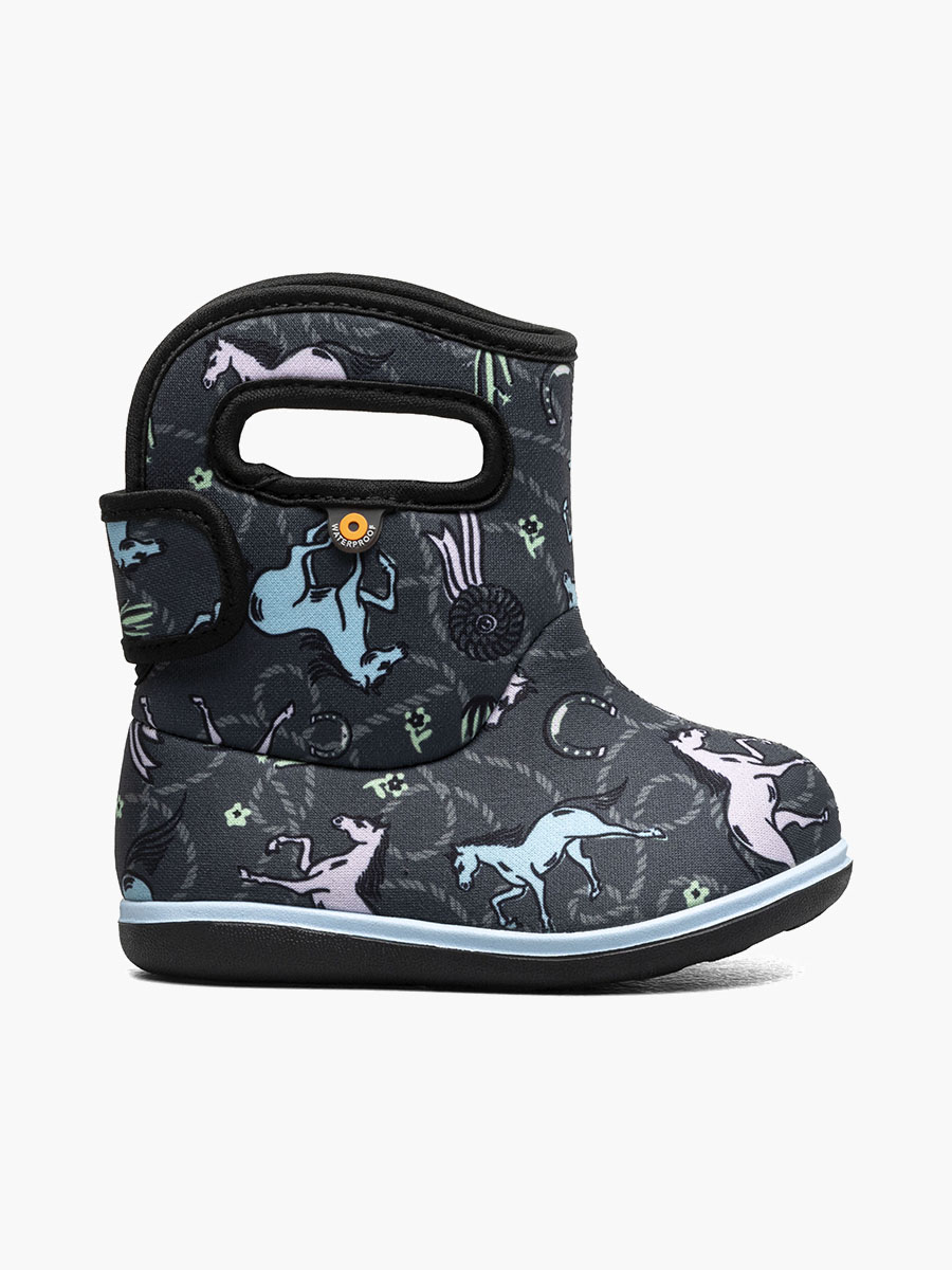 baby bogs ii paarden waterdichte babyschoentjes donkergrijs multi