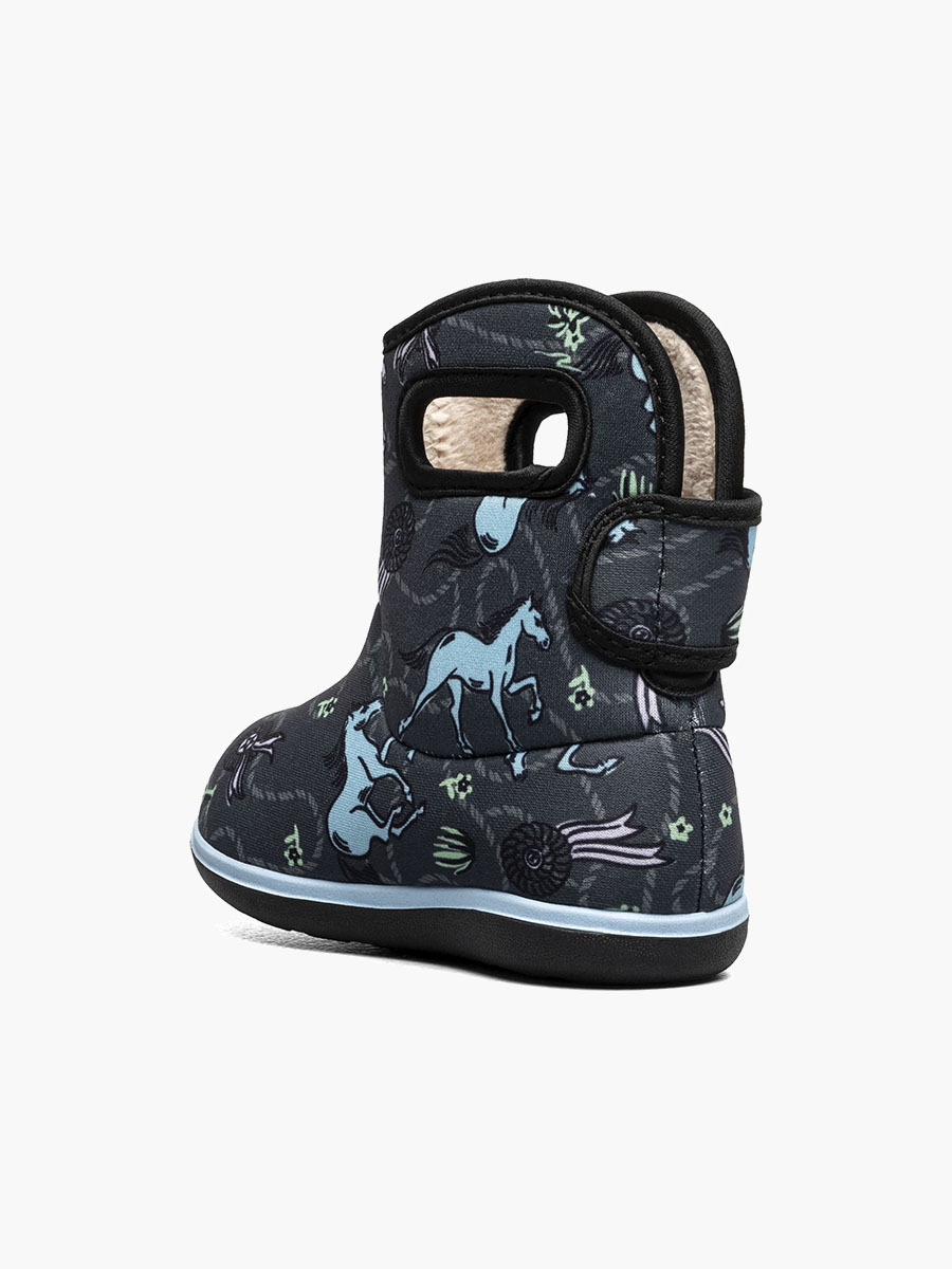 baby bogs ii paarden waterdichte babyschoentjes donkergrijs multi