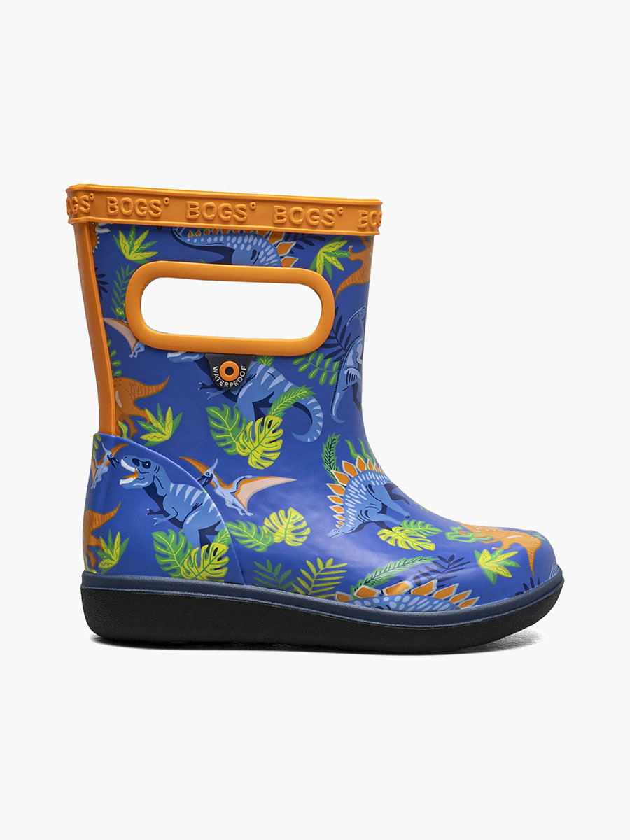 skipper ii dinosaur jungle kinderregenlaarzen blauw multi
