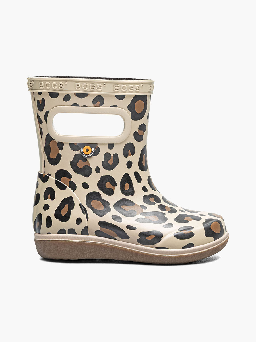 skipper ii leopard kinderregenlaarzen taupe multi