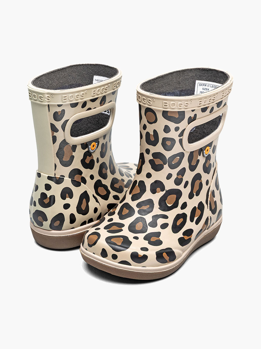 skipper ii leopard kinderregenlaarzen taupe multi
