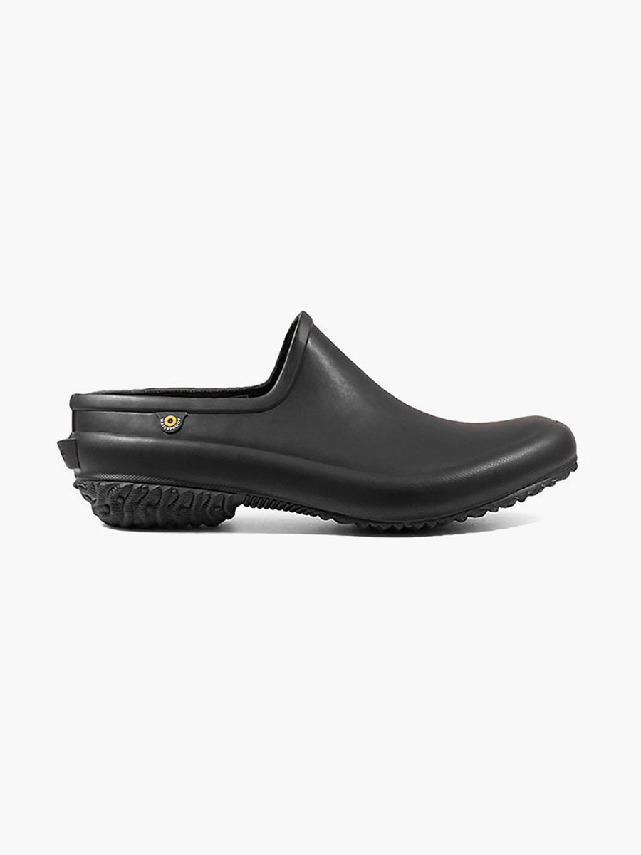 patch clog solid waterdichte instappers voor dames zwart