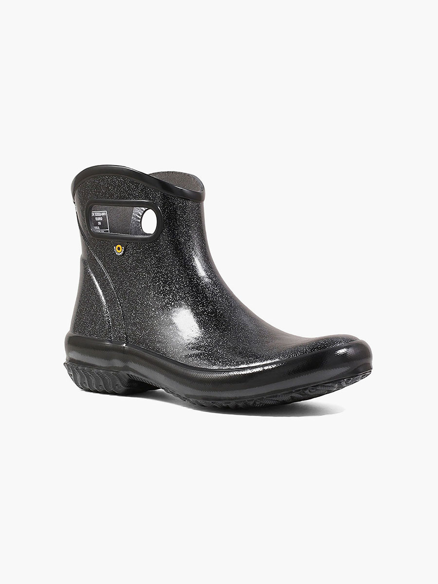 regenlaarsjes met glitter voor dames zwarte instapregenlaarsjes