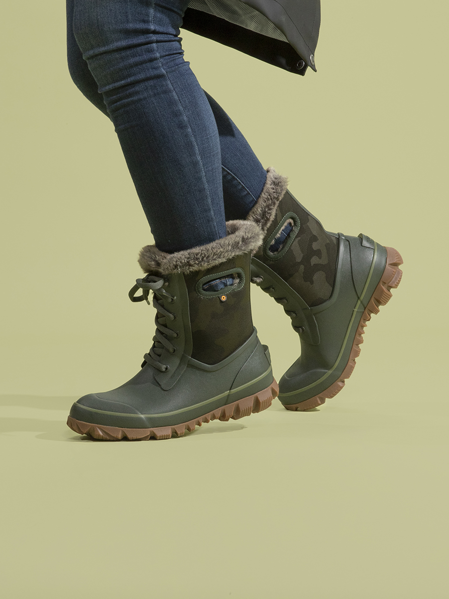 arcata tonal camo waterdichte sneeuwlaarzen voor dames donkergroen