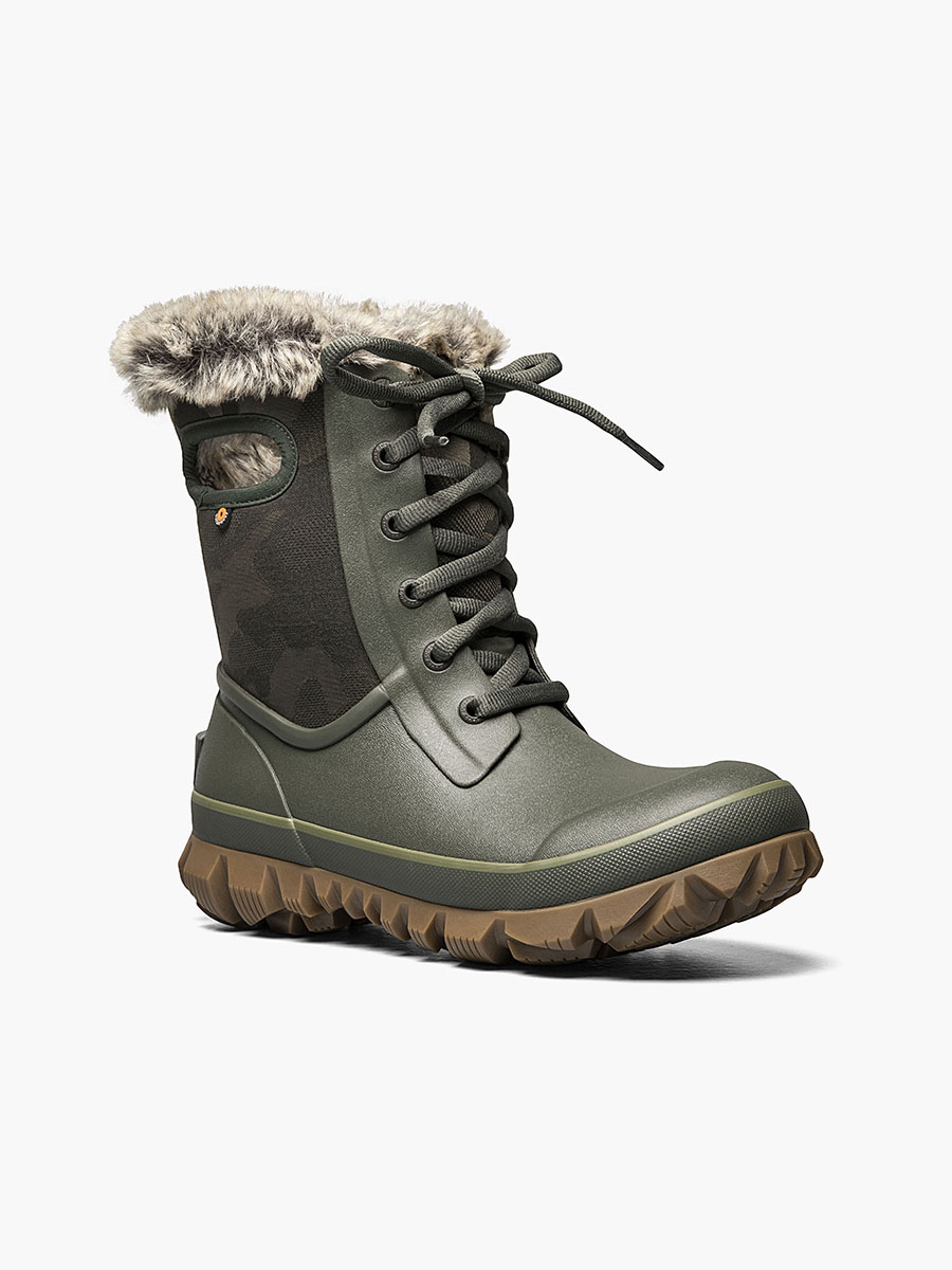 arcata tonal camo waterdichte sneeuwlaarzen voor dames donkergroen