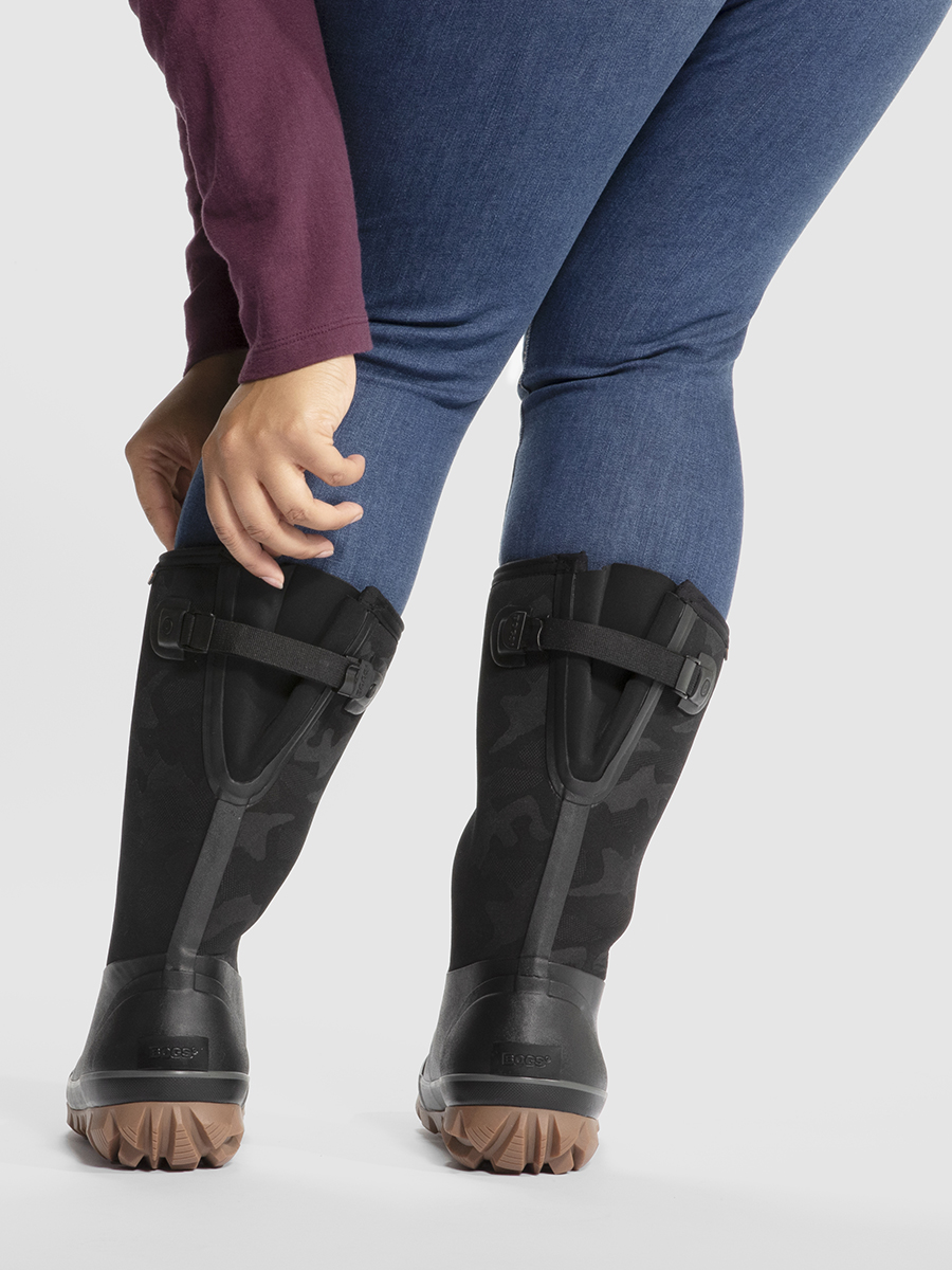whiteout verstelbare kuit waterdichte slip-on snowboots voor dames zwart