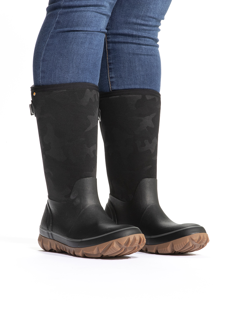 whiteout verstelbare kuit waterdichte slip-on snowboots voor dames zwart