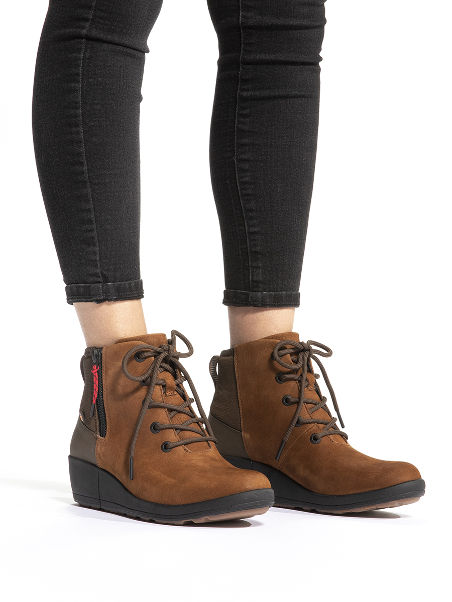 vista rugged lace waterdichte veterschoenen voor dames cognac multi