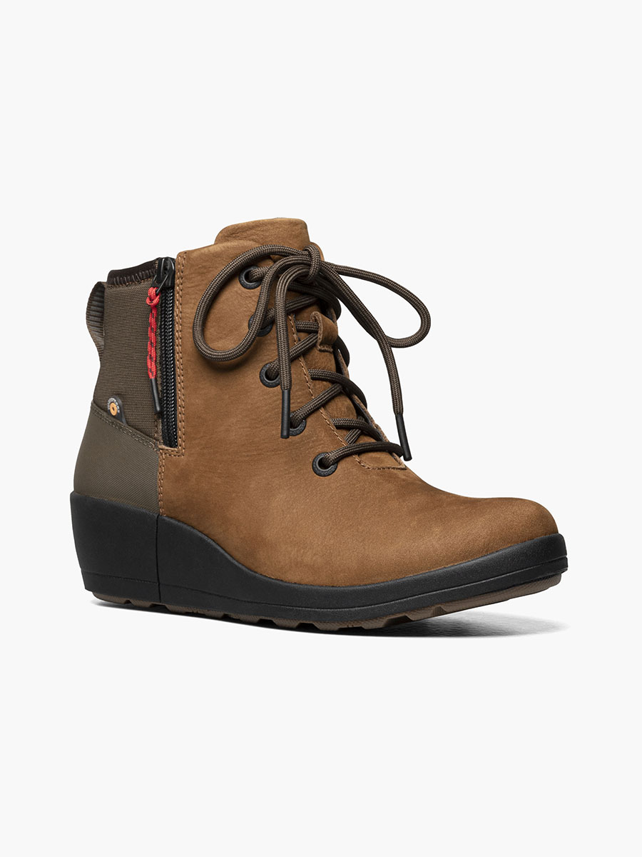 vista rugged lace waterdichte veterschoenen voor dames cognac multi