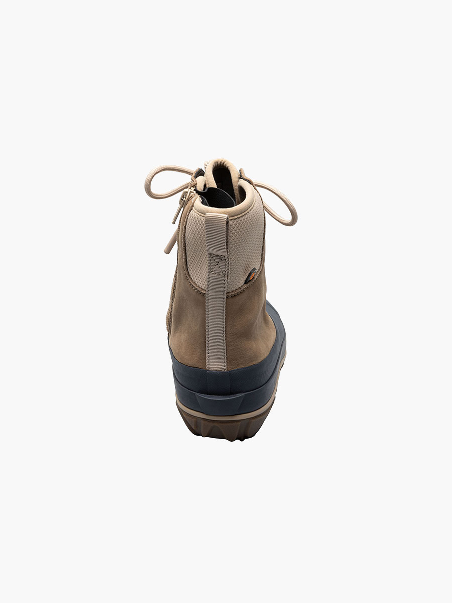 klassieke casual hoge leren dameslaarzen met veters in taupemulticolor