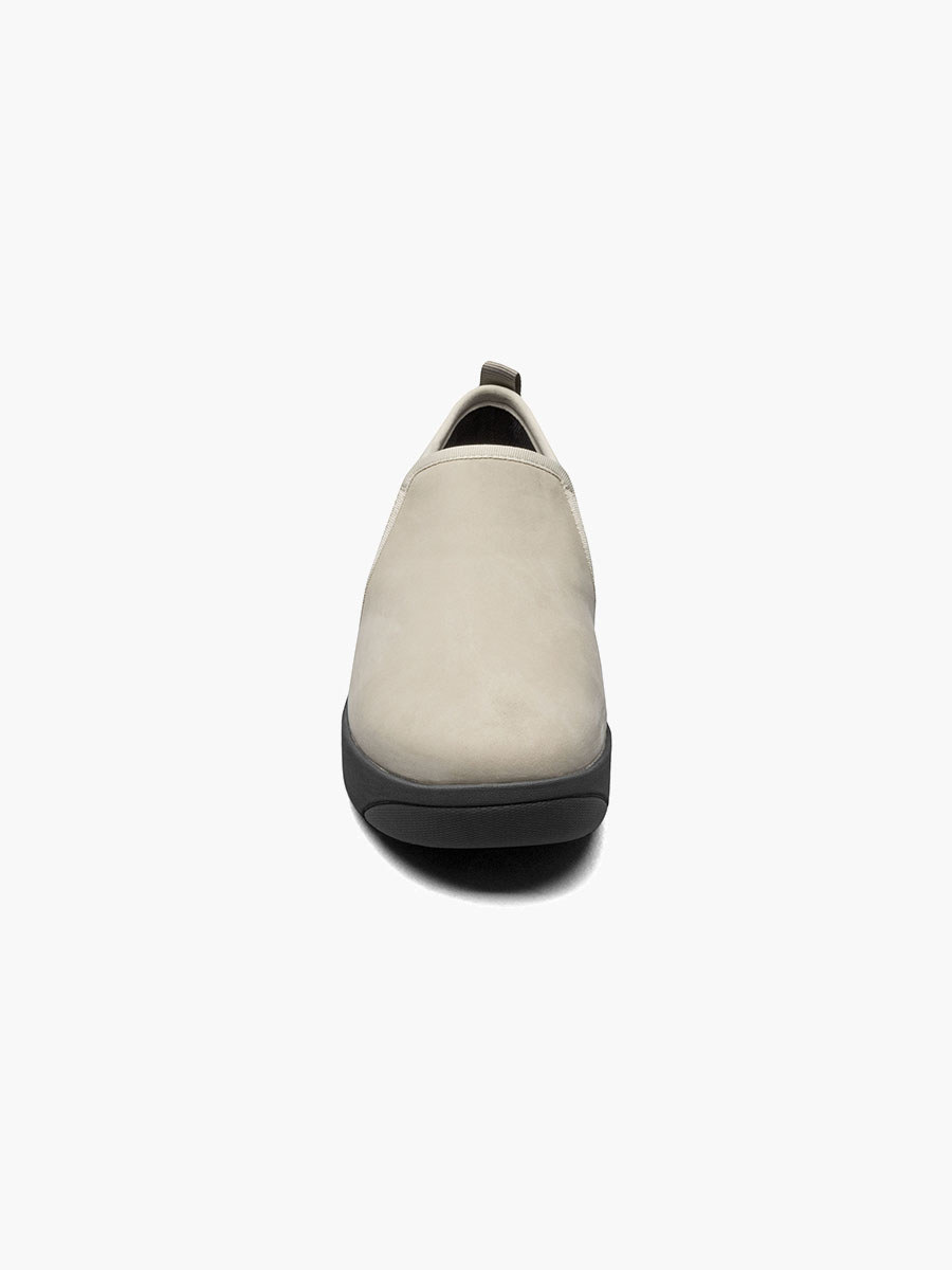 kicker slip on elastische leren casual schoenen voor dames havermout