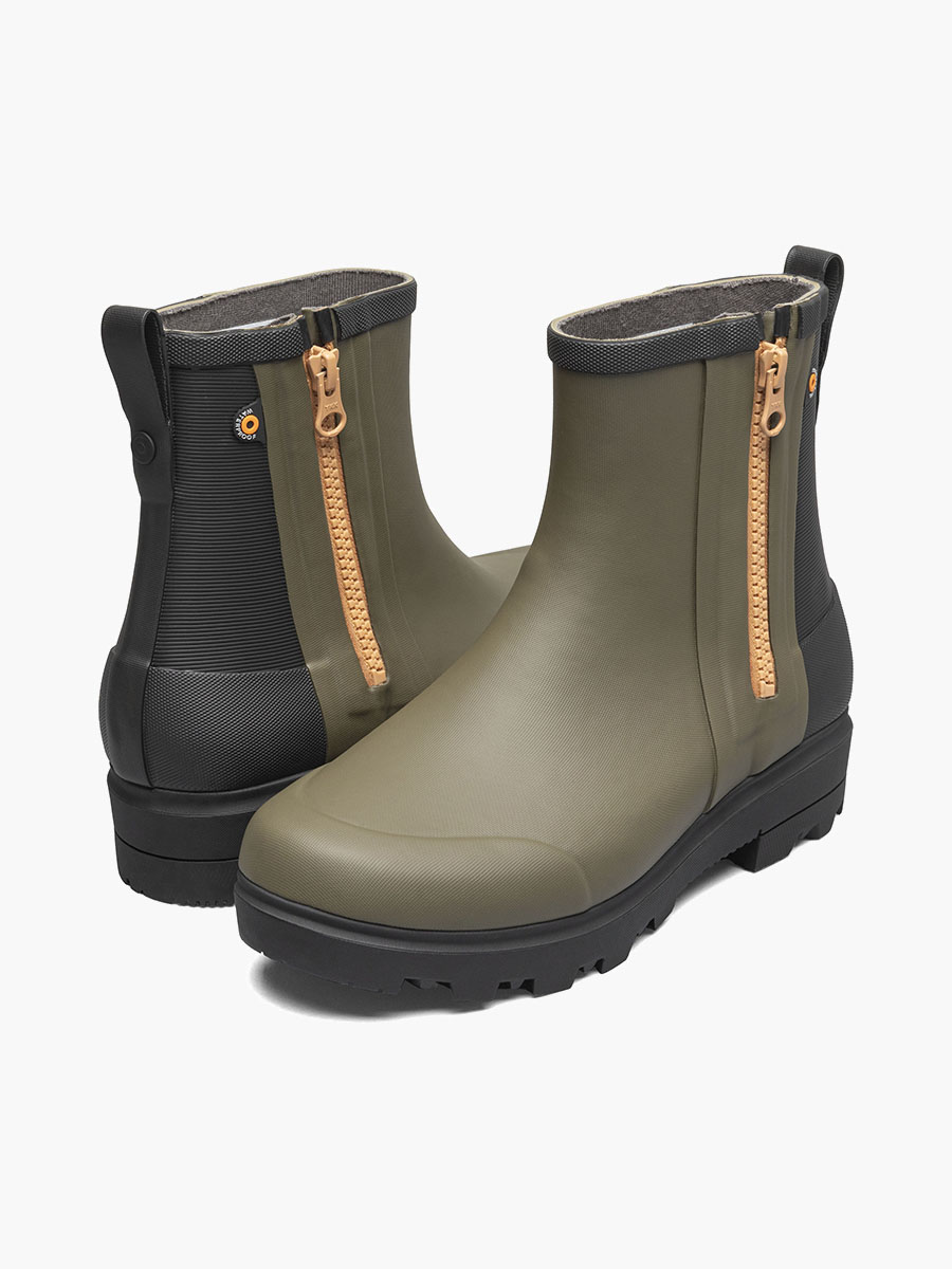 holly rain zip regenlaarzen voor dames zwart