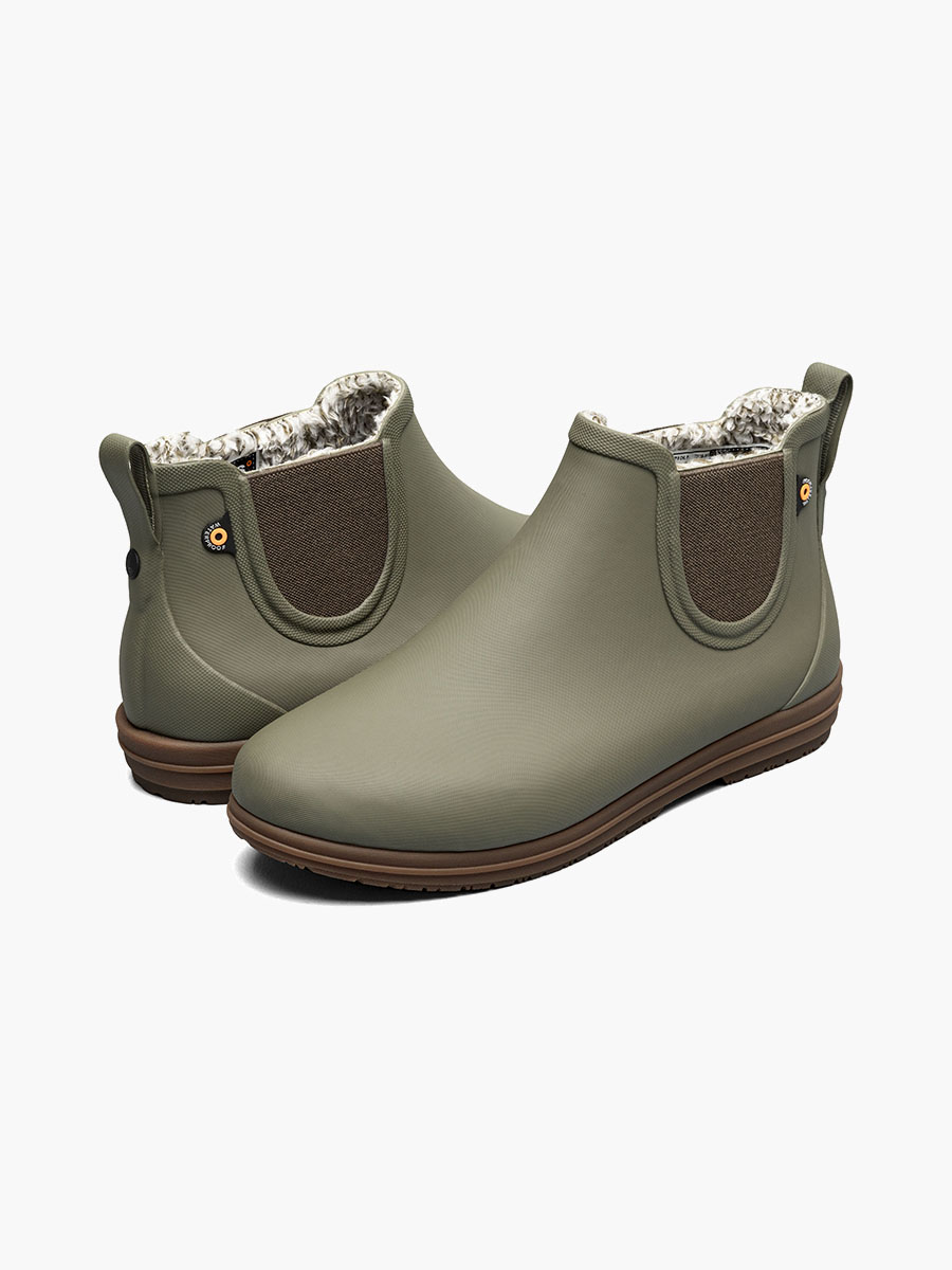 sweetpea ii chelsea plush regenlaarzen voor dames donkergroen