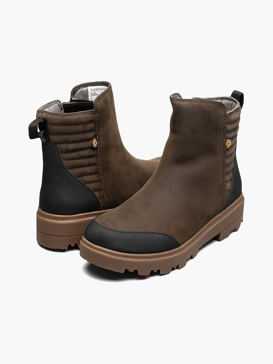 holly zip leather ii dames instappers zwart