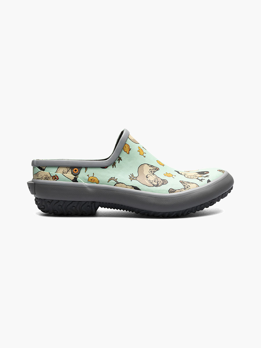 patch clog chickens damesklompen aqua