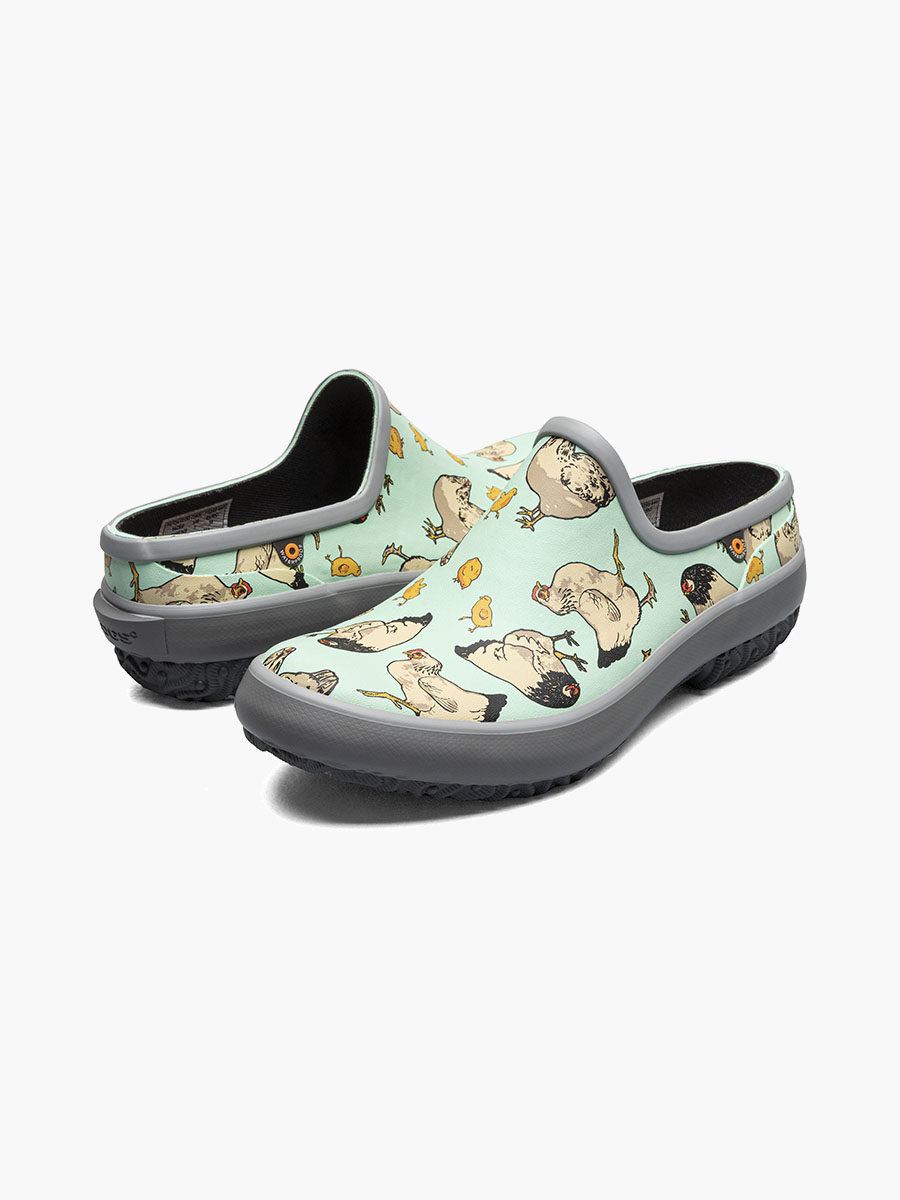 patch clog chickens damesklompen aqua