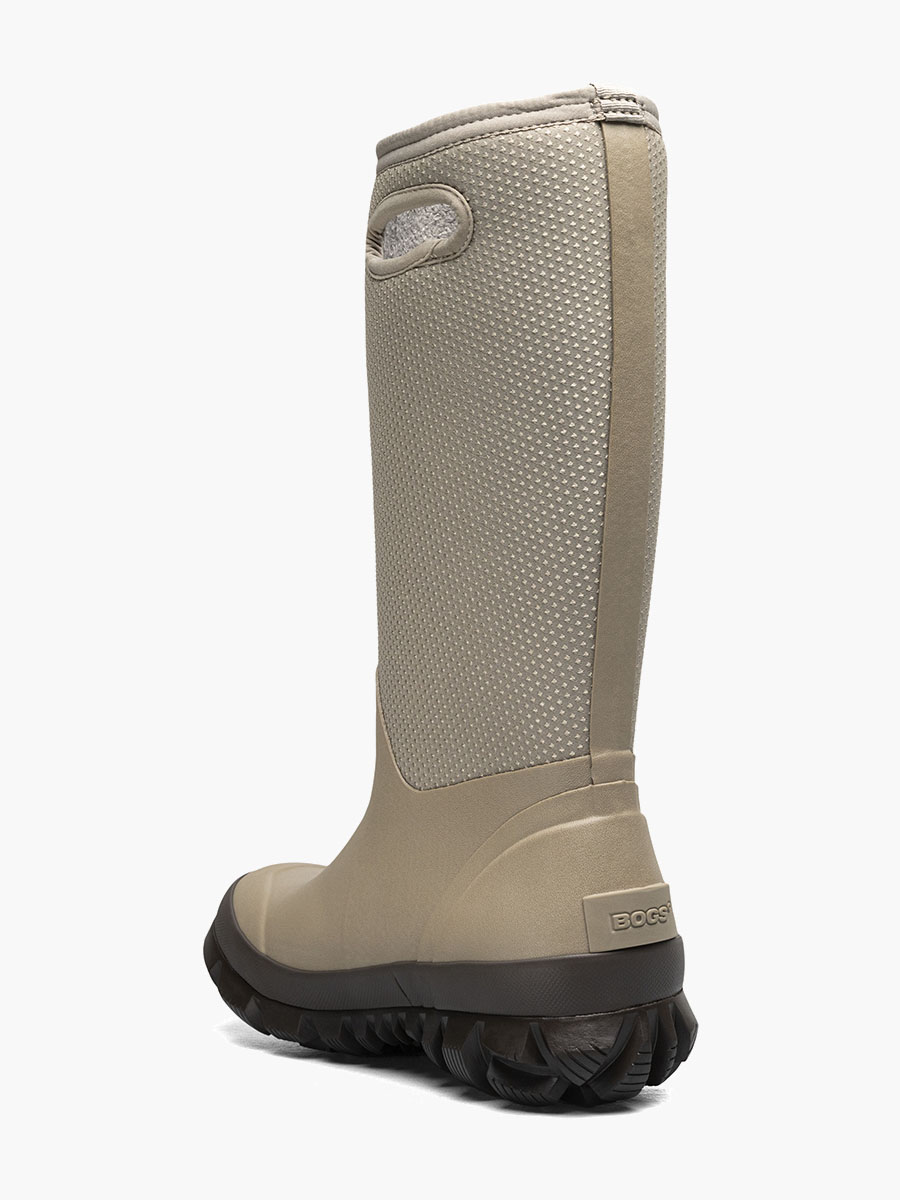 witte winterlaarzen met stippen voor dames taupekleurig
