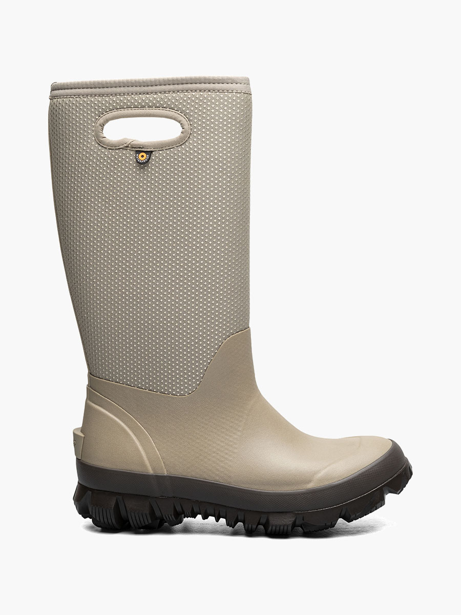 witte winterlaarzen met stippen voor dames taupekleurig