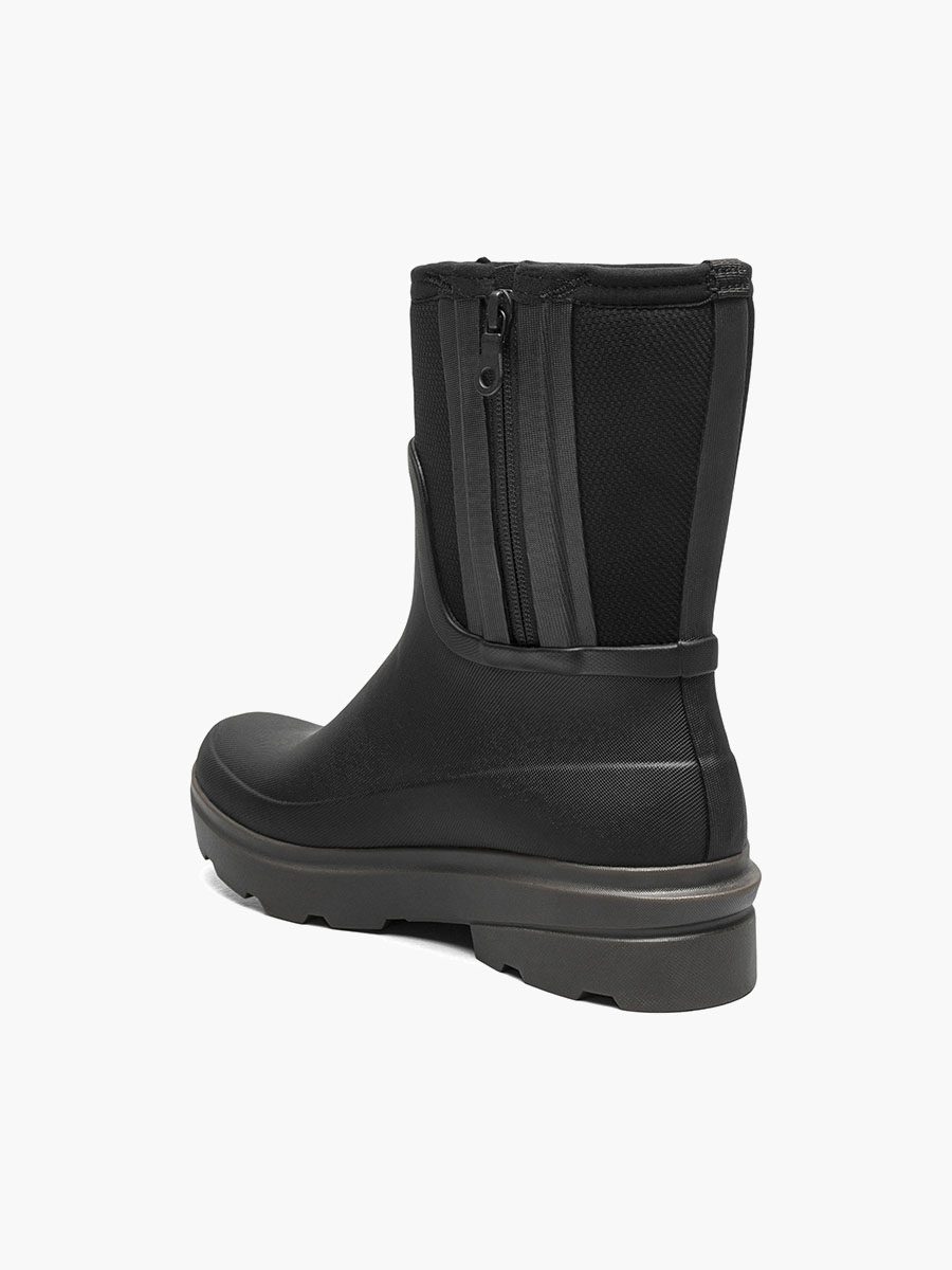 hazel mid zip dames casual laarzen zwart