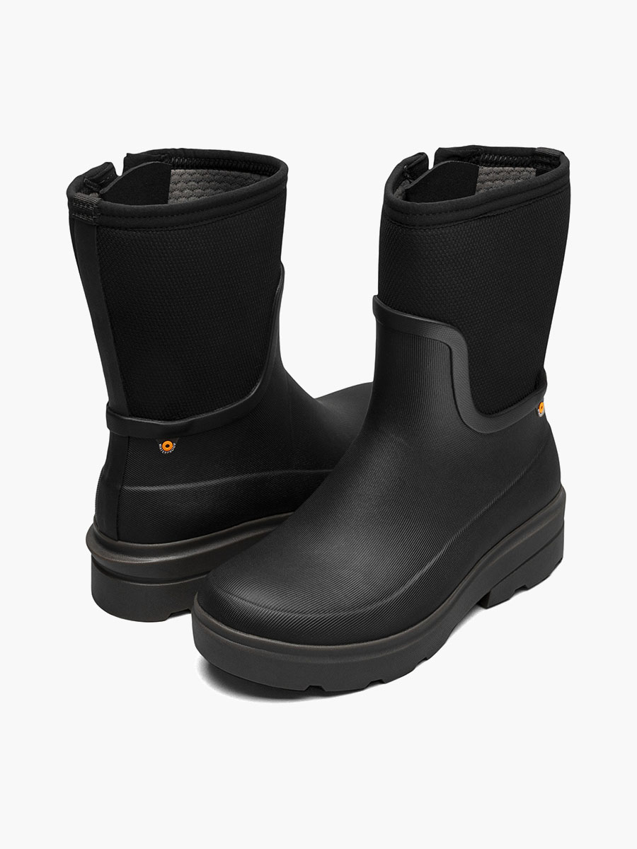 hazel mid zip dames casual laarzen zwart